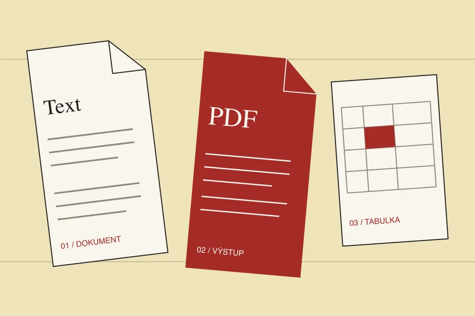 Dokument, PDF a tabulka: tři různé podoby pracovního souboru.
